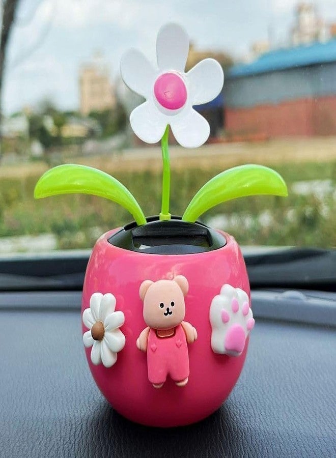 Dwuww Solar Dancing Flower Car Dashboard Decorations - Funny Solar Powered Dancing Flower Pot Car Ornaments Flower Swinging for Car Decor Funny Fashion Solar Power Kits - Image 3